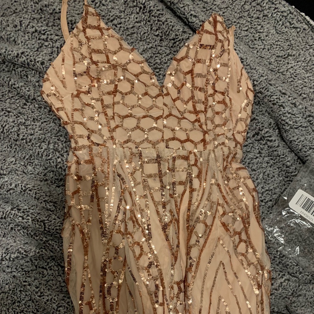 Fashion nova rose gold sequin dress